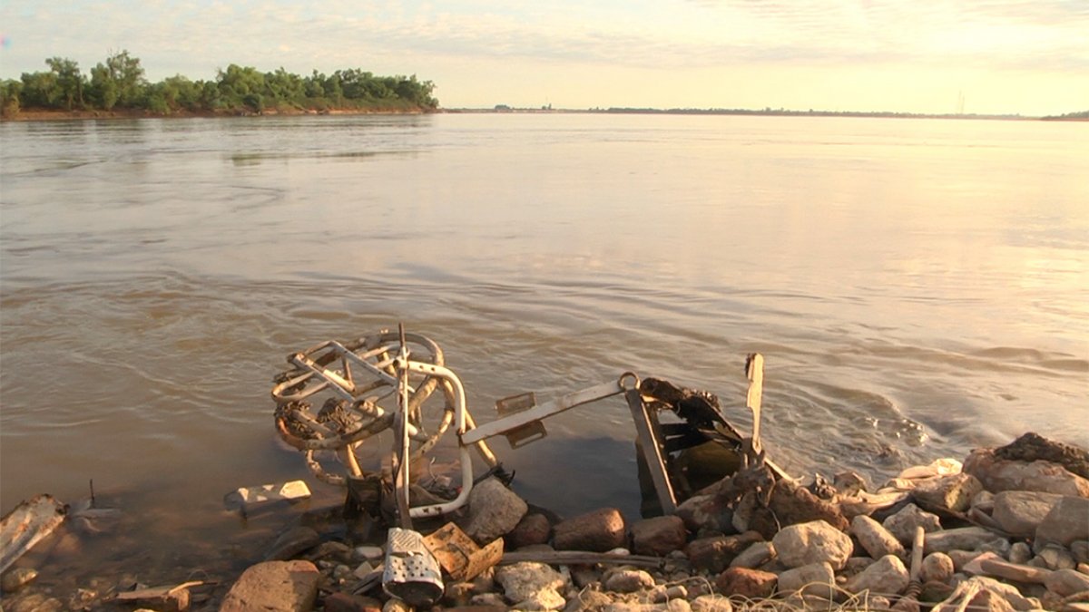 La bajante en el Puerto de Paraná.