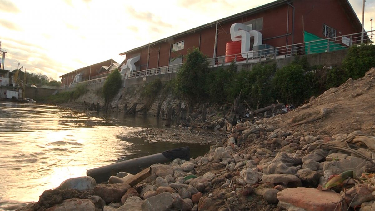 La bajante en el Puerto de Paraná.